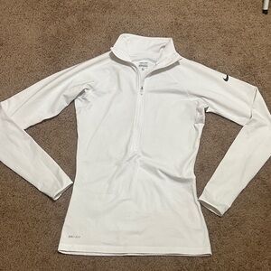 Nike White Quarter-Zip Long Sleeve Top